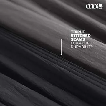 ENO DoubleNest Hammock with Atlas Straps - Lightweight, Portable, 1 to 2 Person Hammock - for Camping, Hiking, Backpacking, Travel, a Festival, or The Beach - Charcoal/Black