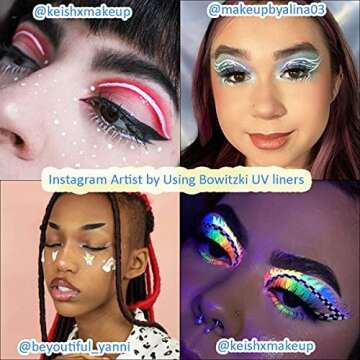Bowitzki 9 Colors Water Activated Eyeliner Hydra Liner Graphic Cake Aqua Eye Liner Retro Makeup Pastel UV Glow Color Neon Face Body Paint