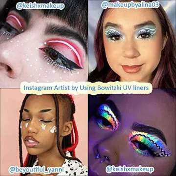 Bowitzki 9 Colors Water Activated Eyeliner Hydra Liner Graphic Cake Aqua Eye Liner Retro Makeup Pastel UV Glow Color Neon Face Body Paint