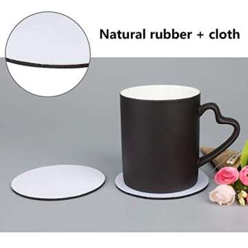 White Round Coasters,10 Pcs 4 Inch Sublimation Blank Coasters for Office Home Bar Thanksgiving Christmas Crafts Painting Heat Press Picture Logo