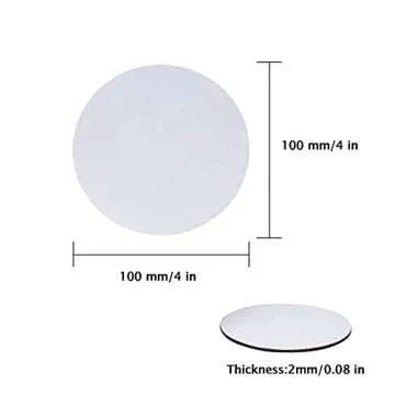 White Round Coasters,10 Pcs 4 Inch Sublimation Blank Coasters for Office Home Bar Thanksgiving Christmas Crafts Painting Heat Press Picture Logo