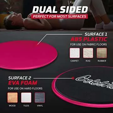 Celebrita Pair of Gliding Discs Core Sliders Ab, Back, Hip, and Leg Exercise Gear for Gym, Home, Yog...