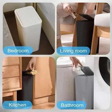 SHPMXUPW Slim Trash Can 3 Pack for Small Spaces