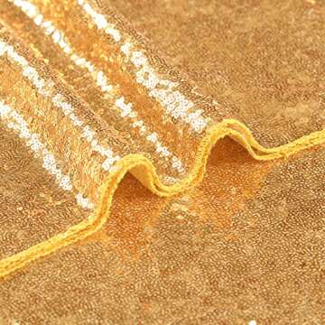 B-COOL Gold Sequin Tablecloth Party Glitter Tablecloth Sparkly Table Cloth 60x102 Inches Rectangle Classy Elegant Tablecloth for Christmas Halloween Theme Parties Table Decorations