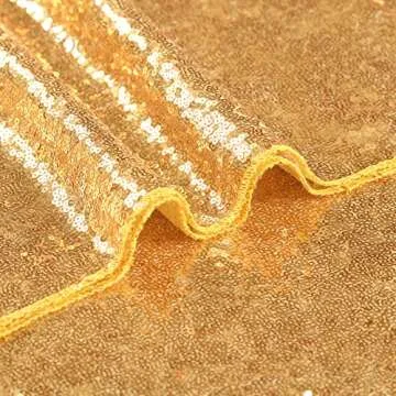 B-COOL Gold Sequin Tablecloth Party Glitter Tablecloth Sparkly Table Cloth 60x102 Inches Rectangle Classy Elegant Tablecloth for Christmas Halloween Theme Parties Table Decorations