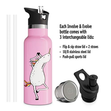 Kids Water Bottle Insulated Leak-Proof 24 Hours Cold