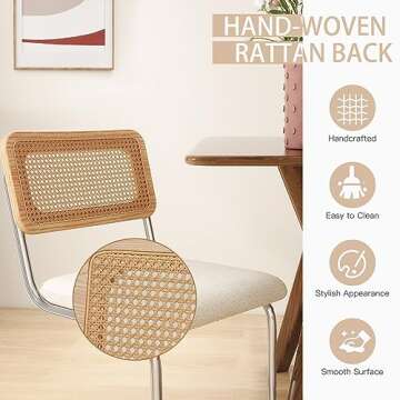 Elegant Rattan Dining Chairs Set of 4 for Modern Spaces