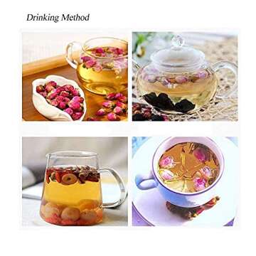 MQUPIN Rose Bud Tea Dried Red Rose-100% Natural Pure Flower Edible Buds Tea Culinary Food Grade Red Rosebud for Drinking DIY Gift(Red Rosebud (90g))