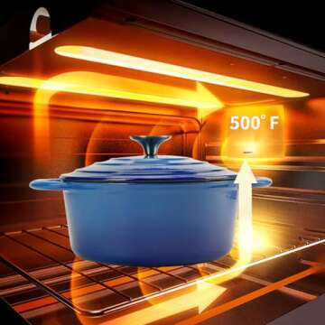 5 Quart Enameled Cast Iron Dutch Oven for All Cooks