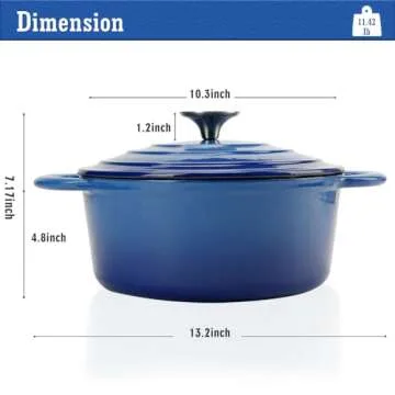 5 Quart Enameled Cast Iron Dutch Oven for All Cooks
