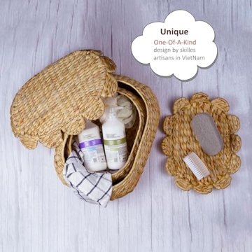 Stylish Hand-Woven Wicker Storage Baskets with Lid by LUSYDECO