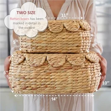 Stylish Hand-Woven Wicker Storage Baskets with Lid by LUSYDECO