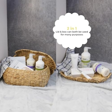 Stylish Hand-Woven Wicker Storage Baskets with Lid by LUSYDECO