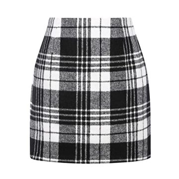 IDEALSANXUN High Waist Plaid Mini Skirt for Women