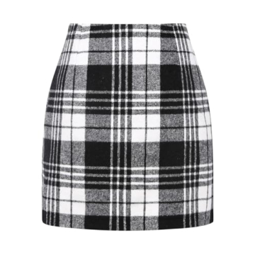 IDEALSANXUN High Waist Plaid Mini Skirt for Women
