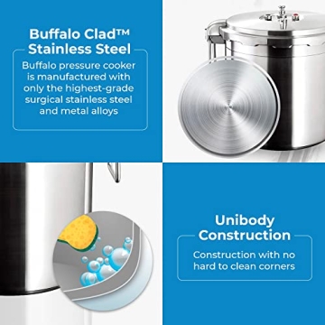 Buffalo 32 Quart Pressure Cooker Stainless Steel Canning Pot