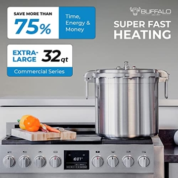 Buffalo 32 Quart Pressure Cooker Stainless Steel Canning Pot