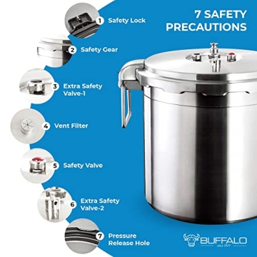 Buffalo 32 Quart Pressure Cooker Stainless Steel Canning Pot