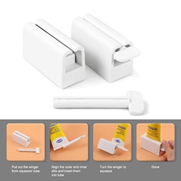 CORNERIA Toothpaste Tube Squeezer with Non-Slip Silicone Pad