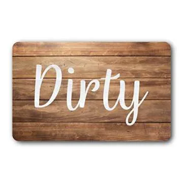 Dark Brown Wood Clean Dirty Magnet for Dishwasher, Reversible Dishwasher Magnet Clean Dirty Sign, Double Sided Strong Kitchen Flip Indicator, Bonus Universal Magnetic Plate, Dark Brown Wood Magnet