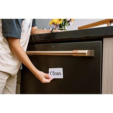 Dark Brown Wood Clean Dirty Magnet for Dishwasher, Reversible Dishwasher Magnet Clean Dirty Sign, Double Sided Strong Kitchen Flip Indicator, Bonus Universal Magnetic Plate, Dark Brown Wood Magnet