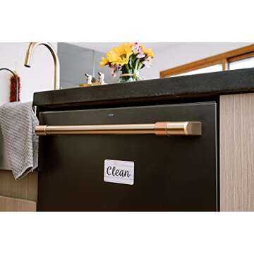 Dark Brown Wood Clean Dirty Magnet for Dishwasher, Reversible Dishwasher Magnet Clean Dirty Sign, Double Sided Strong Kitchen Flip Indicator, Bonus Universal Magnetic Plate, Dark Brown Wood Magnet