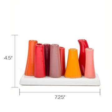 Chive - Pooley 2, Ceramic Flower Vase, 8-Tube Shape (Pumpkin)