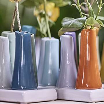 Chive - Pooley 2, Ceramic Flower Vase, 8-Tube Shape (Pumpkin)