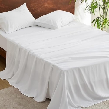 Bedsure Bed Sheets Queen Size, Blend of Rayon Derived from Bamboo Sheets, Breathable Soft Silky & Co...