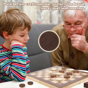 QuadPro Wooden Checkers Pieces for Checkers & Backgammon