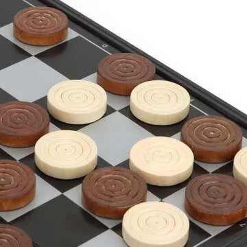 QuadPro Wooden Checkers Pieces for Checkers & Backgammon
