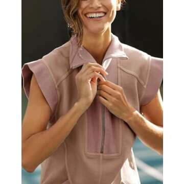 Chic Women's Half Zip Sleeveless Mini Dress for Summer