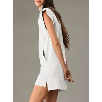 Chic Women's Half Zip Sleeveless Mini Dress for Summer