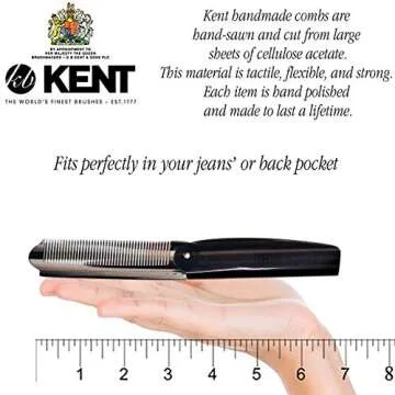Kent 82T Handmade Folding Pocket Comb for Everyday Grooming
