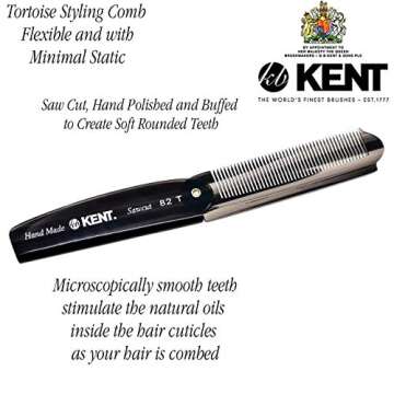 Kent 82T Handmade Folding Pocket Comb for Everyday Grooming