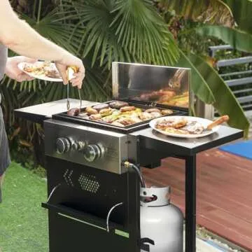 Sophia & William 2-Burner BBQ Grill & Griddle Combo