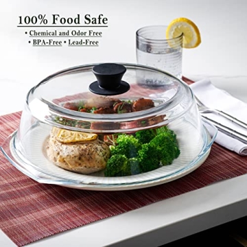 Premium Glass Microwave Splatter Cover - Safe & Durable
