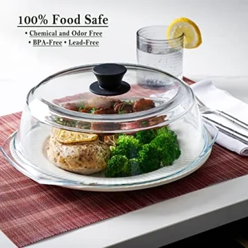 Premium Glass Microwave Splatter Cover - Safe & Durable