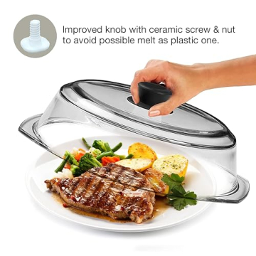 Premium Glass Microwave Splatter Cover - Safe & Durable