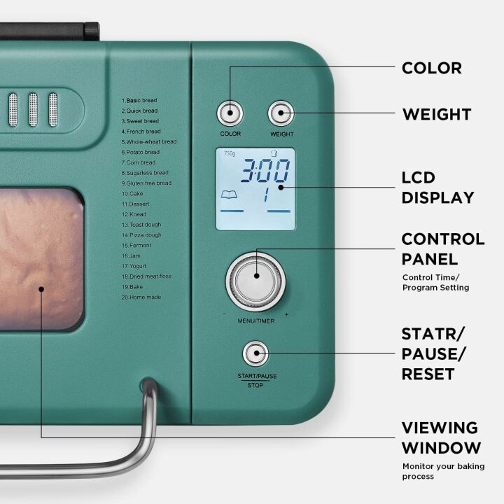 Neretva Bread Maker Machine 20-in-1 with Recipes