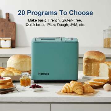 Neretva Bread Maker Machine 20-in-1 with Recipes