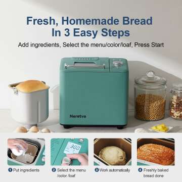 Neretva Bread Maker Machine 20-in-1 with Recipes