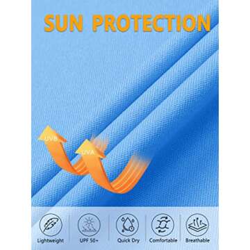 Women's UV Protection Long Sleeve Casual Running Performance Athletic Tank Top Gym Rash Guard Sun Shirt - Blue