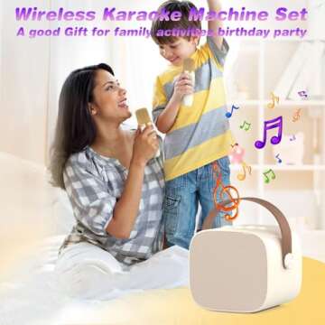 Mini Karaoke Machine Microphone for Kids and Adults