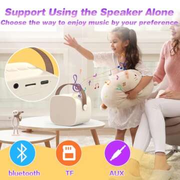 Mini Karaoke Machine Microphone for Kids and Adults