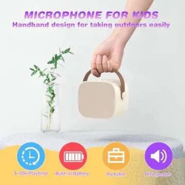 Mini Karaoke Machine Microphone for Kids and Adults