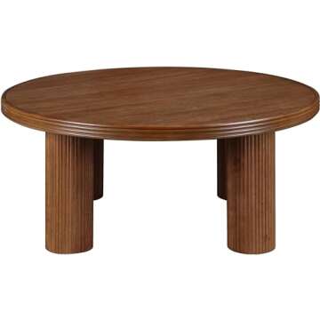 Mid-Century Modern Coffee Table with Rich Brown Finish