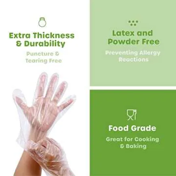 Comfy Package [500 Count Disposable Poly Plastic Gloves for Cooking, Food Prep, and Food Service, Latex & Powder Free - One Size Fits Most