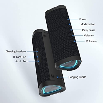 Vanzon V40 Portable Wireless Speaker with 24W Sound and 24H Playtime