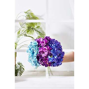 KISLOHUM Silk Hydrangea Flower Heads for Elegant Decor